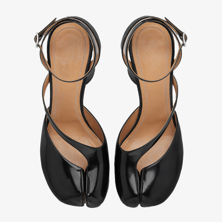 Brushed Leather Tabi Cut-Out Sandals - ARNO CONTI