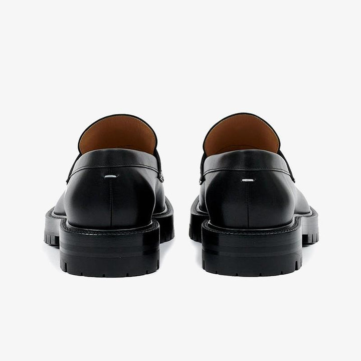 Black Leather Slip-On Loafer Unisex - ARNO CONTI
