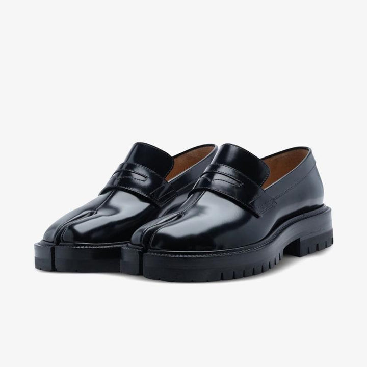 Black Leather Slip-On Loafer Unisex - ARNO CONTI