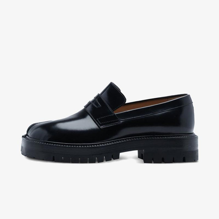 Black Leather Slip-On Loafer Unisex - ARNO CONTI